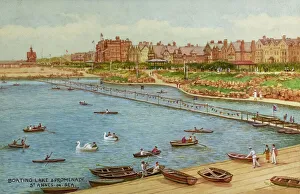 Lancs Prints: Boating Lake and Promenade, St-Annes-on-Sea, Lancashire