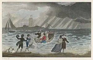Sightseers Prints: Boating at Scarborough
