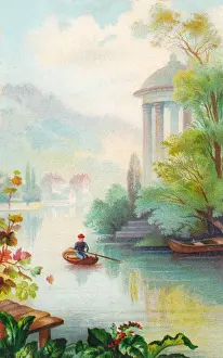Ripples Prints: Boating scene on a greetings card
