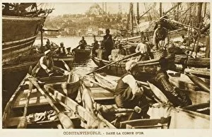 Boatmen on the Golden Horn, Constantinople, Turkey