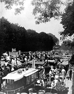 Boats at Boulters Lock, Berkshire, 1906