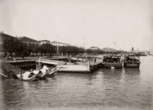 Bund Prints: Boats along the Bund, Shanghai, China, late 19th century