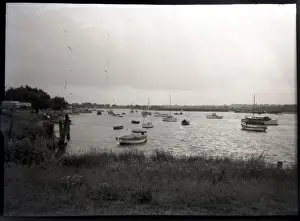 Crouch Prints: Boats on Crouch Nr Caravan Park, Hullbridge, Essex