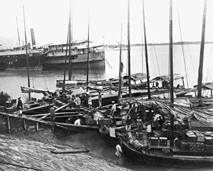Hankou Prints: Boats at Hankow (Hankou), China