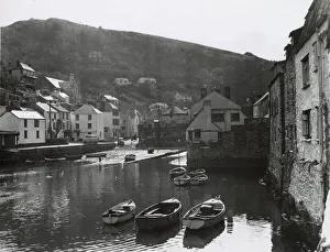 Boats in the harbour at Polperro, Cornwall