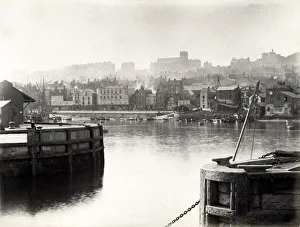Boats in the harbour at Scarborough, Yorkshire