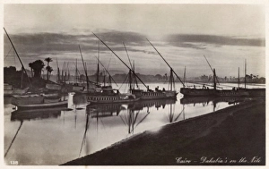 Boats on the Nile at dusk - Cairo, Egypt Boats on the Nile at dusk - Cairo, Egypt