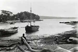 Dyfed Prints: Boats off Llangwm, near Haverfordwest, South Wales