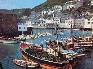 Polperro Prints: Boats at Polperro, Cornwall