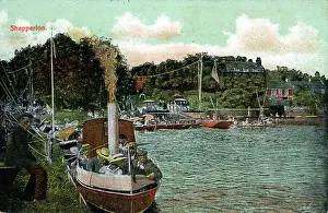 Middlesex Prints: Boats on River, Shepperton, MiddleseX