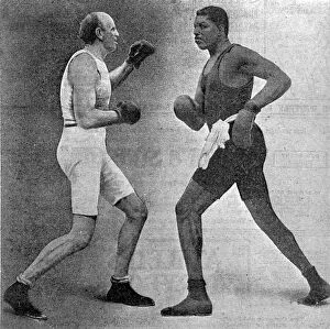 Posing Gallery: Bob Fitzsimmons v Peter Felix in heavyweight boxing match