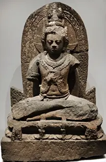 Bejewelled Prints: The bodhisattva Manjushri, 9th century. Andesite. Indonesia