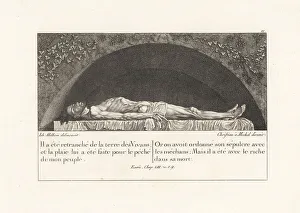 Tomb Prints: The body of Jesus Christ in a tomb
