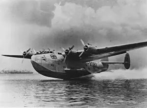 Boac Prints: Boeing 314A Bristol of BOAC taking off