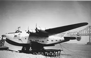 314a Prints: Boeing 314A (forward view), beached Pan Am