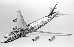 Boeing Prints: Boeing 747-100 Combi cutaway