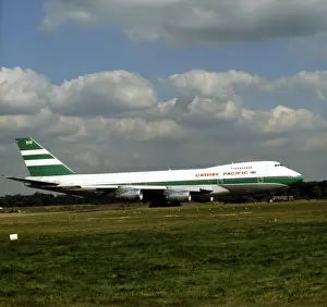 1985 Prints: Boeing 747-267B Cathay Pacific Gatwick c 1985