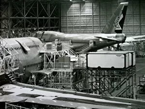 Boeing 747-300s in assembly hall
