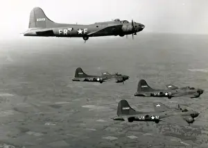 Quartet Prints: Boeing B-17F quartet of 524th & 525th BS, 379th BG