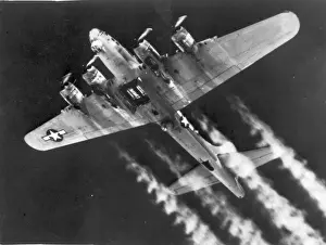 A Boeing B-17G Flying Fortress prepares to drop its bombload