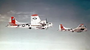 Boeing B-17G Flying Fortresses flying on a mission
