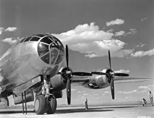 Forward Prints: Boeing B-29 close up of nose (forward view, on the grou