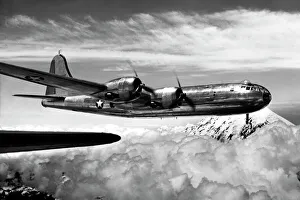 Boeing Collection: Boeing B-29 Superfortress prototype from a dramatic asp