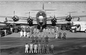 A Boeing C-97 poses with its groundcrew