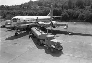A Boeing KC-97G takes on fuel