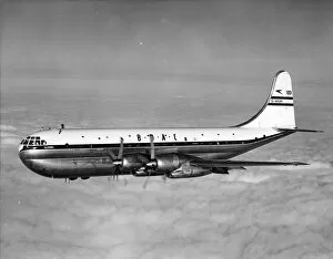 Boeing Collection: Boeing Stratocruiser G-AKGH Caledonia of BOAC in flight