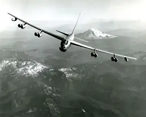 Boeing YB-52 Stratofortress, 49-231, with Mount Rainier ?
