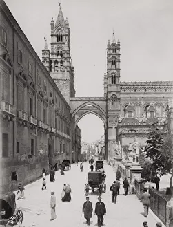 Via Boello Mtteo and cathedral, Palermo, Sicily, Italy