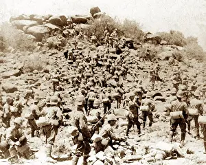 Storming Prints: Boer War Suffolk Regiment storming a Kopje near Colesberg