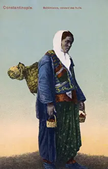 Backpack Prints: Bohemian Street Fruit Seller, Istanbul, Turkey