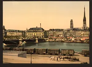 Boieldieu Prints: The Boieldieu Bridge from St. Sever, Rouen, France