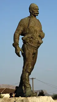 Albania Prints: Boletini, Isa (1864-1916). Statue. Shkodra. Republic of Alb