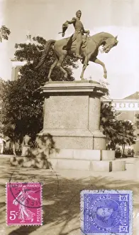 Stamps Prints: Bolivar statue, Cartagena, Colombia, Central America