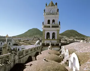 Geographic Prints: BOLIVIA. CHUQUISACA. Sucre. Domes of the cathedral