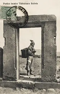 Columbian Prints: Bolivia - Pre-Columbian Gateway at Tiwanaku