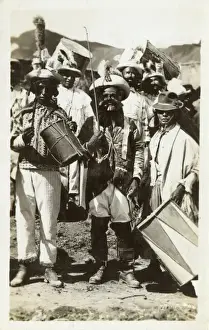 Drummers Prints: Bolivia - Traditional Drummers and Dancer