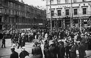 Images Dated 11th May 2017: Bolshevik activists in the street during Revolution, Russia