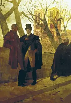 Humboldt Prints: Bol&#xdda1r and Humboldt on the banks of the Seine