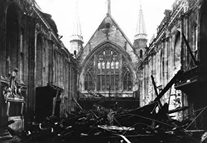 Debris Prints: Bomb damage at the Guildhall, City of London, WW2