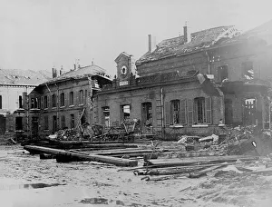 Bomb damage at Hirson Railway Station