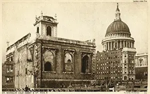 Gutted Prints: Bomb Damage, London - Shell of St. Nicholas Cole Abbey