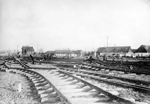 Oudenarde Prints: Bomb damage to Oudenarde railway station