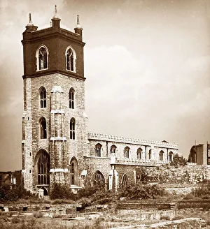 Bomb damage, St Giles Church, Cripplegate, London