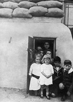 A bomb shelter built in London, WW1 A bomb shelter built in London, WW1