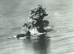 Bomb tests U. S. S. Virginia (1923): ship on fire