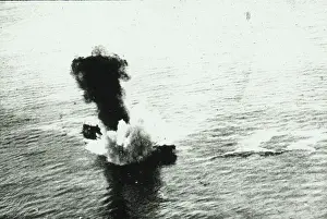 Glass Lantern Slide Scan Prints: Bomb tests U. S. S. Virginia (1923): ship on fire